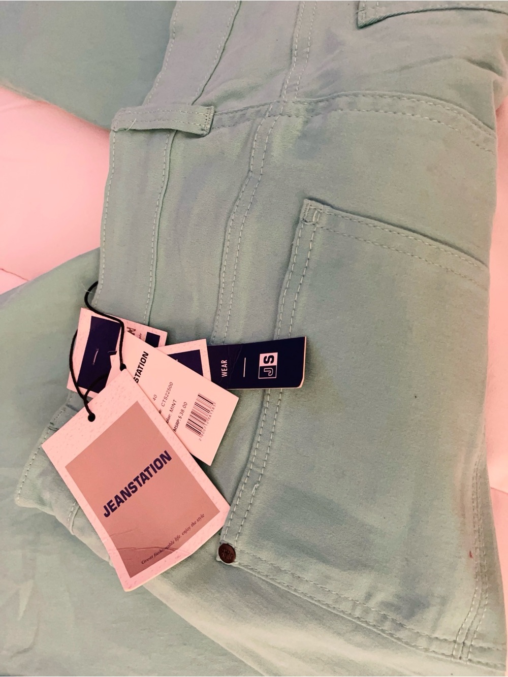 Men's Mint Green Jean Shorts